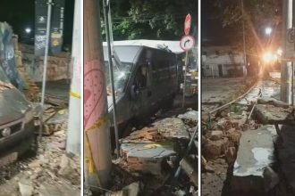 Muro desaba no Colégio de Aplicação da UFRJ, na Lagoa