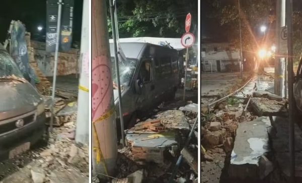Muro desaba no Colégio de Aplicação da UFRJ, na Lagoa
