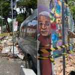 O muro desabado do Colégio de Aplicação da Universidade Federal do Rio de Janeiro (UFRJ), na Lagoa: Mais mais uma prova da ausência de manutenção e conservação dos prédios, principalmente os públicos