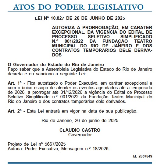Prorrogação de contratos temporários do Theatro Municipal é sancionada 62 WhatsApp Image 2025 06 26 at 15.47.29