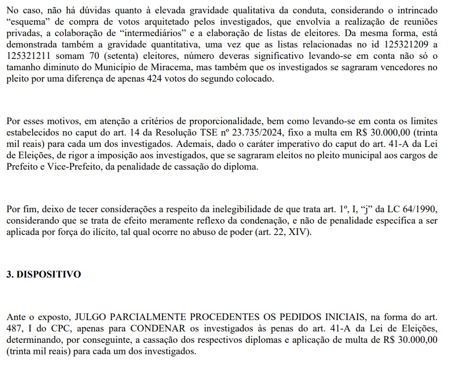 Justiça Eleitoral cassa Alessandra Freire, prefeita de Miracema, por compra de votos 62 WhatsApp Image 2025 06 27 at 19.07.01