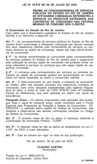 Concessionárias estão proibidas de cobrar taxas extras nas contas de consumo 62 Captura de tela 2025 07 09 081908