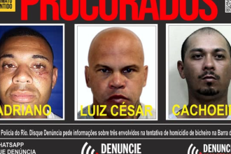 Disque Denúncia busca trio suspeito de atentado contra Vinicius Drumond