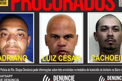 Disque Denúncia busca trio suspeito de atentado contra Vinicius Drumond