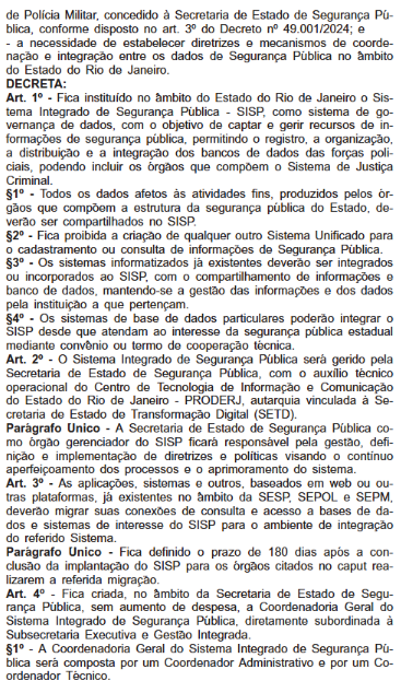 Estado cria sistema integrado para unificar os dados das forças de segurança 63 Captura de tela 2025 07 29 111734