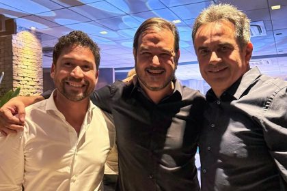 Patrick Correa com os padrinhos Antonio Rueda (União) e Ciro Nogueira (PP): ex-secretário deixa a Prefeitura do Rio e vai assumir um cargo no governo federal