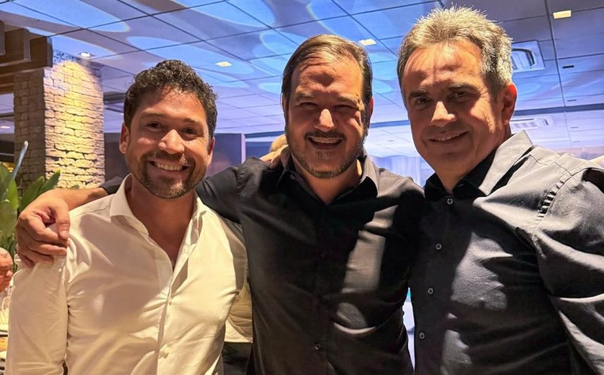 Patrick Correa com os padrinhos Antonio Rueda (União) e Ciro Nogueira (PP): ex-secretário deixa a Prefeitura do Rio e vai assumir um cargo no governo federal