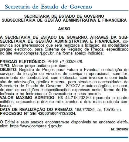 Estado lança licitação de até R$ 44,7 milhões para alugar mais de 300 viaturas para Lei Seca e Segurança Presente 62 Estado lança licitação de até R$ 44,7 milhões para alugar mais de 300 viaturas