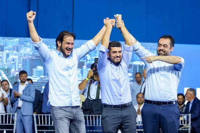 Líder da Federação União Progressista, Antonio Rueda, na foto com Rodrigo Bacellar e Cláudio Castro, abre as portas do seu partido para o governador do Rio