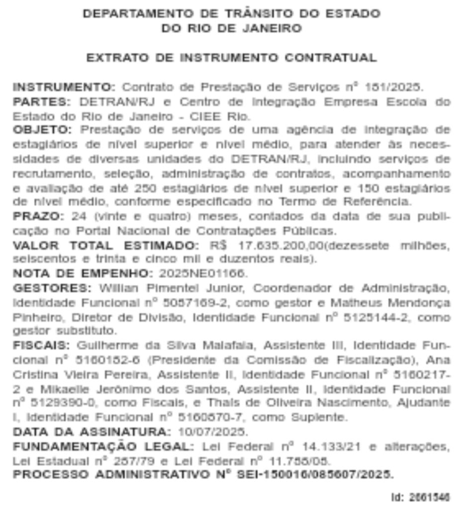Detran assina contrato de até R$ 17,6 milhões para admitir 400 estagiários 62 Haja cafezinho! Detran assina contrato de até R$ 17,6 milhões para 400 estagiários