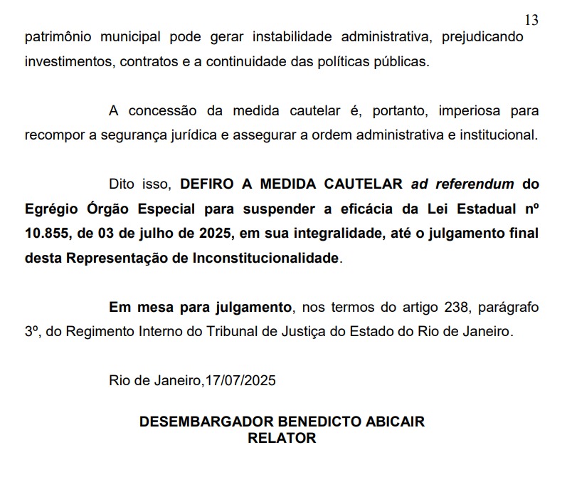 Paes ganha queda de braço e justiça suspende transferência do sambódromo para o estado 62 WhatsApp Image 2025 07 17 at 18.20.10