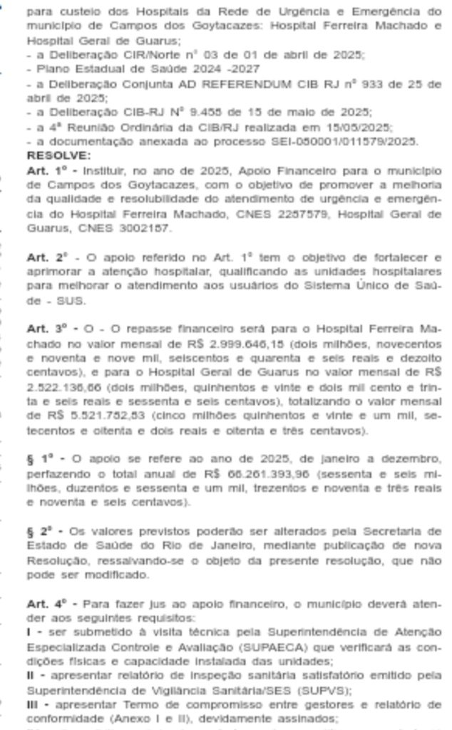 Governo do estado restabelece repasses financeiros à Saúde de Campos 63 WhatsApp Image 2025 07 21 at 10.09.58 1