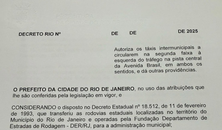 Prefeitura do Rio libera táxis de outras cidades na segunda faixa do BRT Transbrasil 62 Prefeitura do Rio libera táxis de outras cidades na segunda faixa do BRT Transbrasil