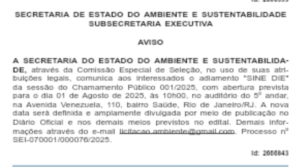 Decisão do TCE faz Ambiente estadual adiar certame de R$ 702 milhões para gestão do Fundo da Mata Atlântica 63 Decisão do TCE faz Ambiente estadual adiar licitação de R$ 702 milhões para o Fundo da Mata Atlântica