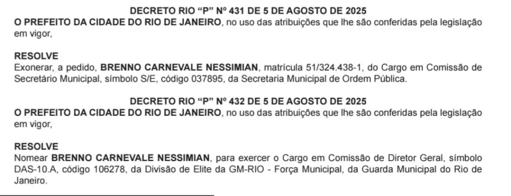 Brenno Carnevale é o novo diretor-geral da Força de Segurança Municipal; Itharassi Bomfim assume Inspetoria Geral da Guarda 62 WhatsApp Image 2025 08 06 at 06.56.30