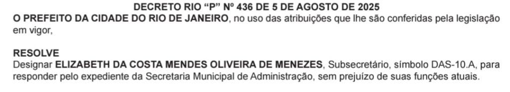 Paes recria Secretaria de Administração à espera do tucano Marcelo Queiroz; Bernardo Egas assume Instituto de Previdência 63 WhatsApp Image 2025 08 06 at 07.25.22 1