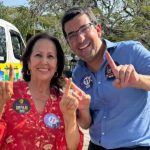 Teresa Bergher e Marcelo Queiroz, na campanha de oposição pela Prefeitura do Rio: menos de um ano depois, o companheiro de chapa da ex-vereadora se filiou ao PSDB e anunciou que vai assumir uma secretaria no governo Paes