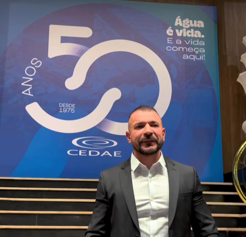 O presidente da Cedae, Aguinaldo Ballon, numa das comemorações pelos 50 anos da Cedae: festa desta quinta-feira, no Vivo Rio, Festa de 50 anos da Cedae para dois mil convidados no Vivo Rio custou R$ 1,3 milhão