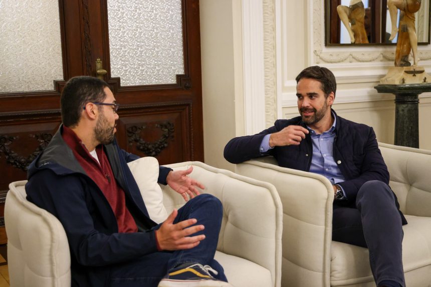 Pedro Duarte e Eduardo Leite, governador do RS, discutem segurança pública