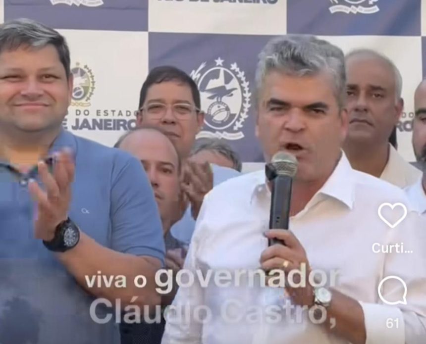 Washington Reis discursa em Santo Antônio de Pádua, na recepção ao governador Cláudio Castro: só elogios