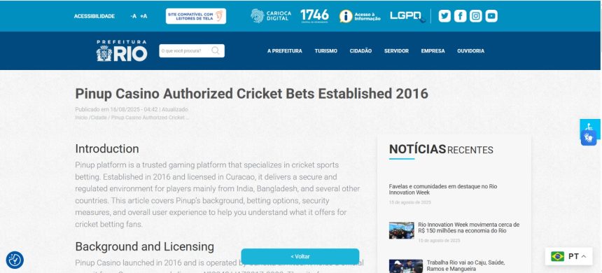 Propaganda de cassino online surge no site da Prefeitura do Rio