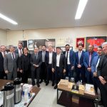 Os irmãos Carlo e Cláudio Caiado são recebidos pelo presidente da Câmara Municipal de Goiania, Romário Policarpo, e outros vereadores da capital de Goiás