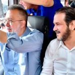 O prefeito de Belford Roxo, Márcio Canella, e o presidente de seu partido, o União Brasil, Antônio Rueda: grupo político do alcaide quer vê-lo na disputa pelo governo do estado