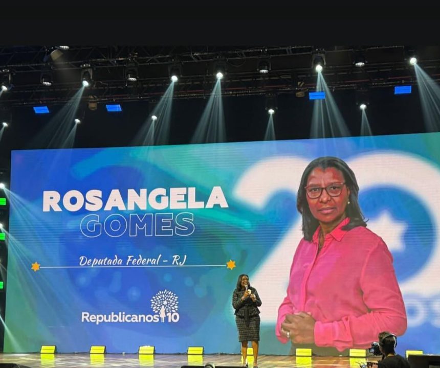 Secretária de Desenvolvimento Social e Direitos Humanos do Estado do Rio, Rosangela Gomes foi homenageada na festa de 20 anos do Republicanos