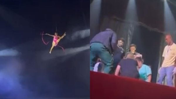 Artista de circo despenca durante acrobacia aérea em Miracema; veja o vídeo