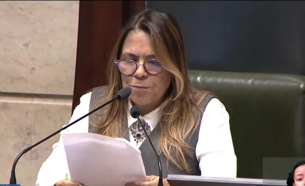 Tânia Bastos (Republicanos) comanda a sessão que derrubou cinco vetos, mas manteve, para os idosos, a obrigatoriedade de apresentação do cartão Jaé nos transportes municipais