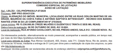 Na batida do martelo: prefeitura manda terreno no Recreio para leilão por R$ 13,2 milhões 62 WhatsApp Image 2025 09 08 at 11.38.49
