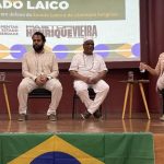 A ministra do Meio Ambiente, Marina Silva, o deputado federal e pastor Henrique Vieira (PSOL-RJ), o babalawô Ivanir dos Santos, e a deputada estadual Renata Souza (PSOL), no lançamento da Frente Parlamentar em Defesa do Estado Laico e da Liberdade Religiosa