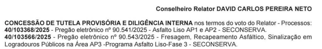 Tribunal de Contas do Município suspende dois pregões da Prefeitura do Rio para o programa Asfalto Liso, no valor de R$ 707,5 milhões 62 WhatsApp Image 2025 09 18 at 12.31.56