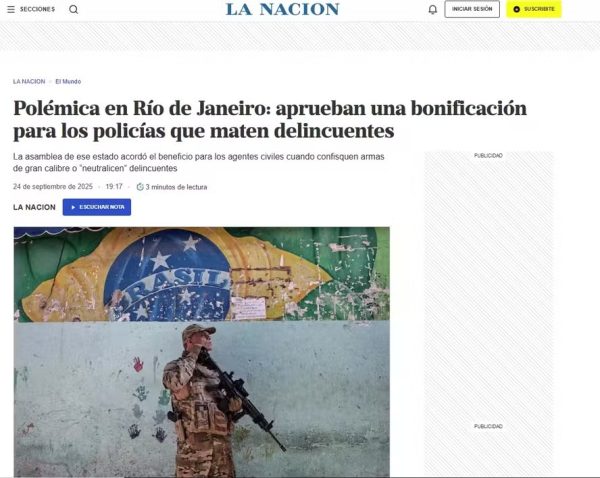 Aprovação da 'Gratificação Faroeste' na Alerj repercute na imprensa internacional 56 Aprovação da 'Gratificação Faroeste' na Alerj repercute na imprensa internacional