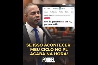 Deputado Poubel ameaçou deixar o PL se o partido caminhar com Eduardo Paes (PSD nas eleições para o governo do estado em 2026