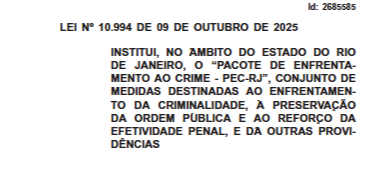 Castro sanciona pacote de enfrentamento ao crime, de autoria de Bacellar 62 Captura de tela 2025 10 10 104243