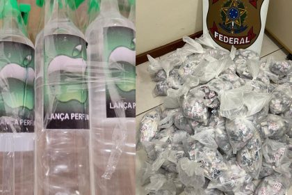 PF apreende 15 kg de cocaína e 1,3 mil frascos de lança-perfume com destino a Macaé