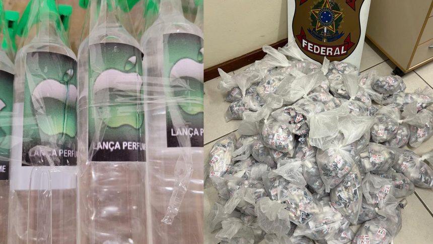 PF apreende 15 kg de cocaína e 1,3 mil frascos de lança-perfume com destino a Macaé