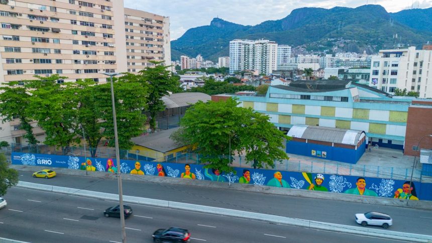Painel em escola da Zona Norte homenageia atletas olímpicos e paralímpicos