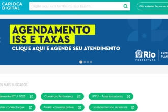 Emissão de guias e boletos no Rio é feita exclusivamente pelo portal Carioca Digital - Foto: Reprodução