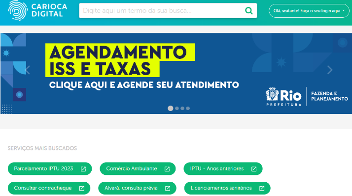 Emissão de guias e boletos no Rio é feita exclusivamente pelo portal Carioca Digital - Foto: Reprodução