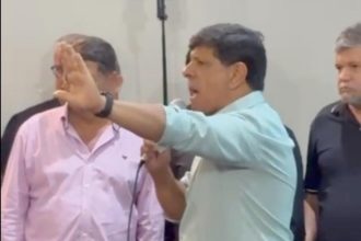Treta em Angra: o deputado Marcelo Dino (União) participou de reunião sobre a taxa de turismo que será instituída na Ilha Grande a partir de 2027 e acabou se desentendendo com o vereador Helinho do Sindicato (Agir)