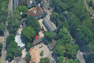 A localização do terreno no Leblon que a Prefeitura do Rio vai leiloar com o lance mínimo de R$ 29,38 milhões