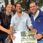 Márcio Ribeiro, Pedro Paulo e Eduardo Cavaliere, com o projeto de revitalização do Parque Recanto do Trovador, em Vila Isabel: obras começam em 2026