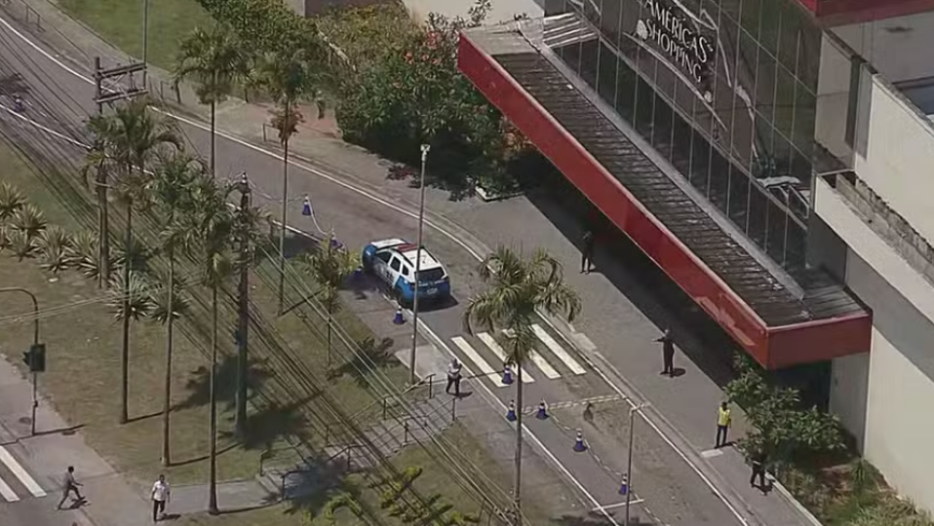 Joalheria fica no Américas Shopping; policiamento na região foi reforçado- Foto: Reprodução/TV Globo