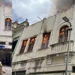 Incêndio atingiu sobrado próximo ao Real Gabinete Português; não há informações de feridos- Foto: Reprodução/Redes Sociais