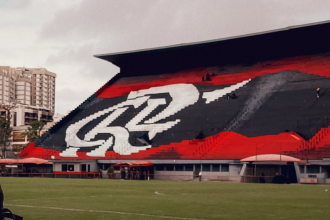 Arquibancada e gramado do estádio do Flamengo, na Gávea
