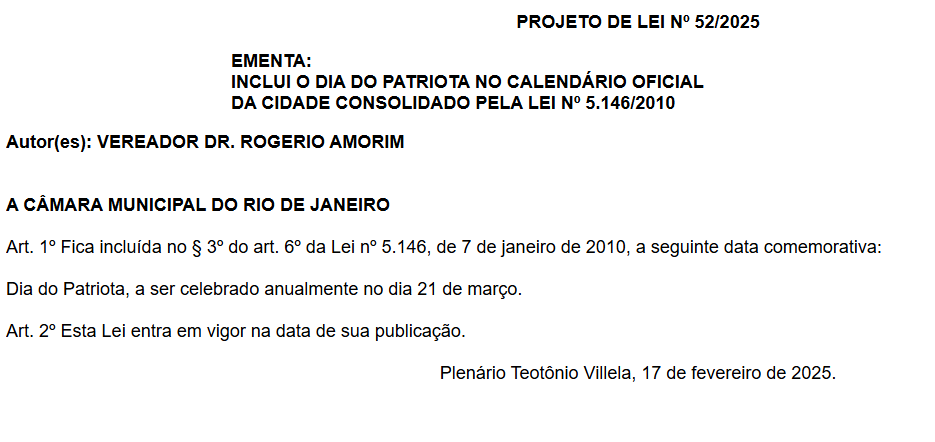 Criação do 'Dia do Patriota' no aniversário de Jair Bolsonaro vira treta na Câmara do Rio 62 Captura de tela 2025 11 06 160756