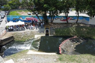 O ponto de captação do Coletor de Tempo Seco (CTS) do Imboaçu: a Águas do Rio inaugurou a primeira etapa da obra do novo sistema de esgotamento sanitário em construção em São Gonçalo