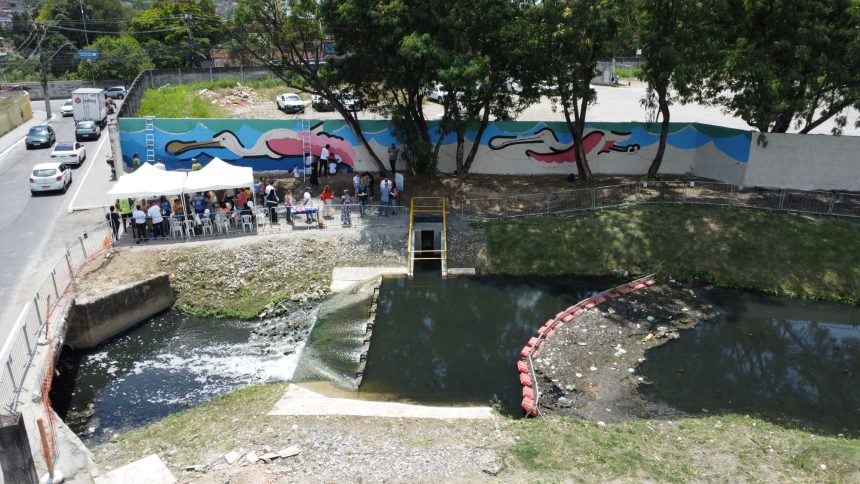 O ponto de captação do Coletor de Tempo Seco (CTS) do Imboaçu: a Águas do Rio inaugurou a primeira etapa da obra do novo sistema de esgotamento sanitário em construção em São Gonçalo